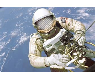 criar uma fotomontagem um astronauta e colocar seu rosto put capacete