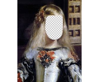 fotomontagem da imagem da infanta margarita velazquez colocar cara