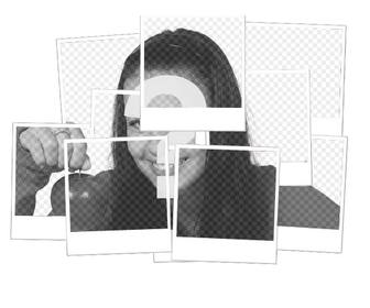 polaroid mosaico fotos e branco efeito mosaico com fotos