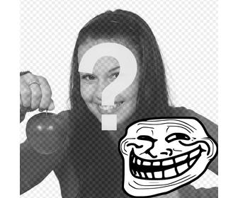 fotomontagem colocar o troll face meme com sua foto