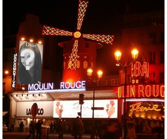 adicione sua foto um cartaz publicitario da dior moulin rouge distrito da luz vermelha paris