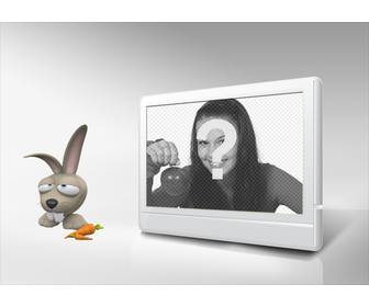 photo tv frame e coelho personalize com sua foto