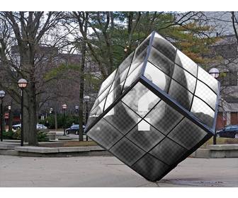 rubiks cube um monumento da rua onde voce pode colocar sua imagem