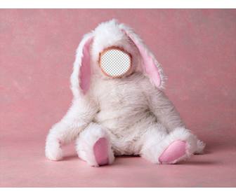 efeito da foto um bebe vestido o coelho