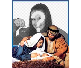 cartão natal jesus manger carregar sua foto
