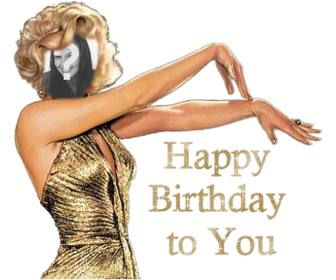 cartão feliz aniversario do aniversario marilyn monroe personalizavel