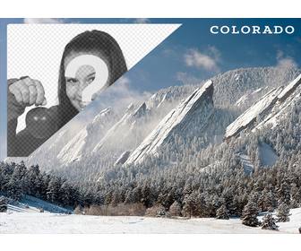 cartão postal uma paisagem neve denver com sua