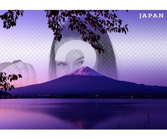 cartão do monte fuji japão com sua foto
