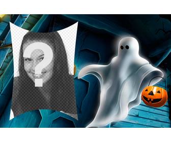 quadro imagem halloween com um fantasma