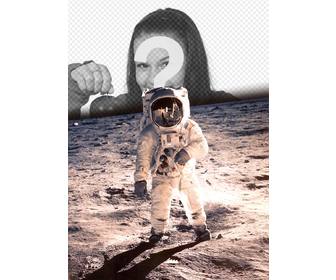 fotomontagem com famosa foto neil armstrong na lua