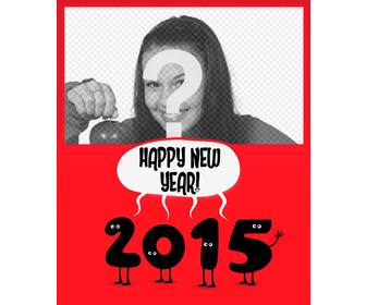 red 2015 anos novos do cartão com sua foto