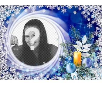 cartão natal com flocos neve colocar sua foto em um circulo