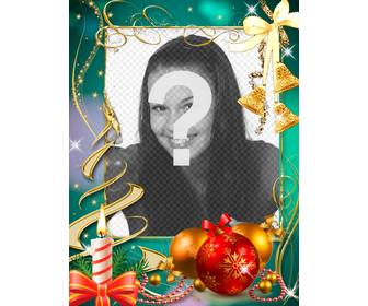 cartão com decoracões natal colocar sua foto