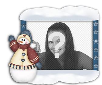 enquadrar as suas fotos com boneco neve natal voce pode fazer on-line e colocar sua foto