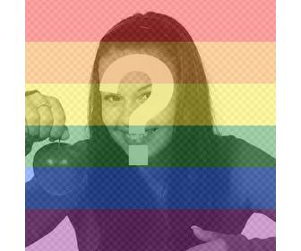 coloque bandeira do orgulho gay arcoriris na sua foto online