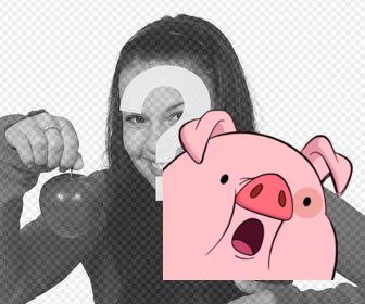 fotomontagem on-line colocar um piggy-de-rosa em suas fotos coloque um porco em suas imagens com etiqueta online ele tem surpreendido rosto e e perfeito decorar fotos