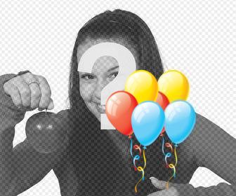 etiqueta balões coloridos decorar fotos do aniversario