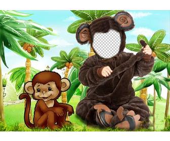 monkey fantasia criancas voce pode colocar uma foto
