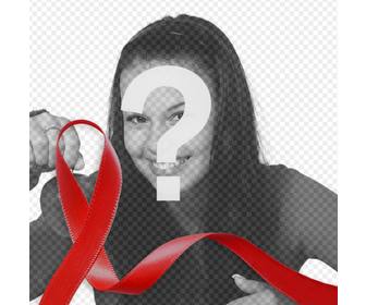 fita vermelha sida colocar na sua foto online