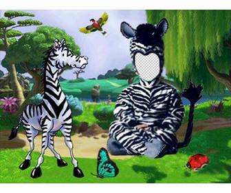 coloque uma zebra fantasia seus filhos com