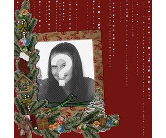 cartão com o natal e detalhes brilhantes colocar sua foto