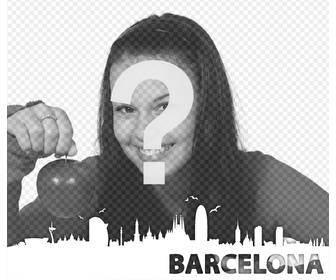 decore suas fotos com o skyline da cidade barcelona com efeito