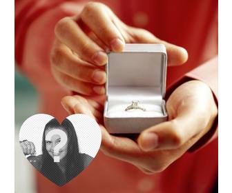 efeito da foto declarar o casamento com um anel noivado