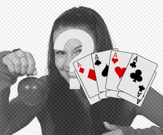 etiqueta cartões jogo poker ace colocar suas fotos