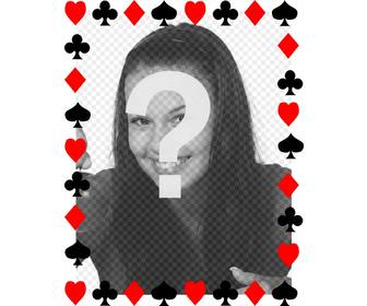 moldura com simbolos cartões do poquer