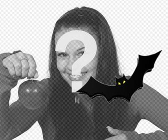 fotomontagem decorar sua foto com um morcego voando