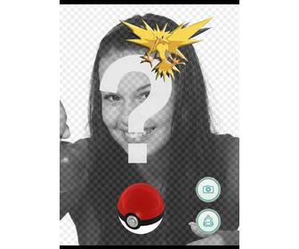 apanhar o electrico pokemon zapdos com fotomontagem editavel