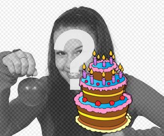 bolo aniversario colorido com velas decorar e cole em sua imagem adesivo