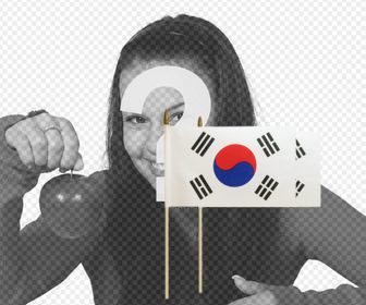 bandeira coreia do sul voce pode adicionar em suas fotos com efeito em linha