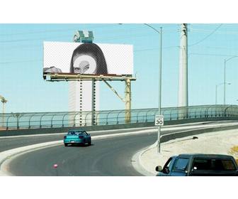 banner publicidade na estrada fazer uma colagem com suas fotos