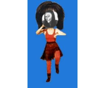 ponha seu rosto corpo uma mulher estilo vermelho danca desenho animado edite o gif animado partir da pagina baixar ou enviar e-mail
