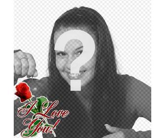 cartão animado dia namorados com sua foto e uma rosa