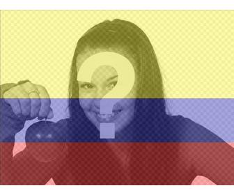 filtro fotografico com imagem da bandeira da colombia e sua fotografia