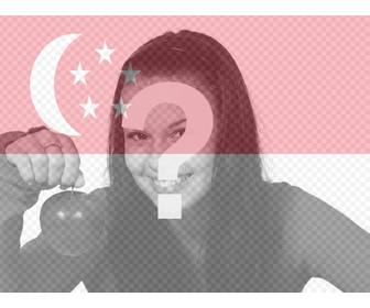montagem colocar bandeira cingapura misturado com uma foto voce enviar
