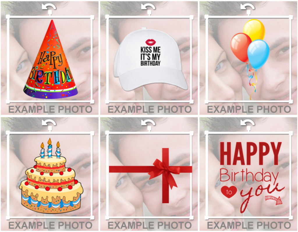 Adesivos de feliz aniversário, balões bolos para decorar suas fotos