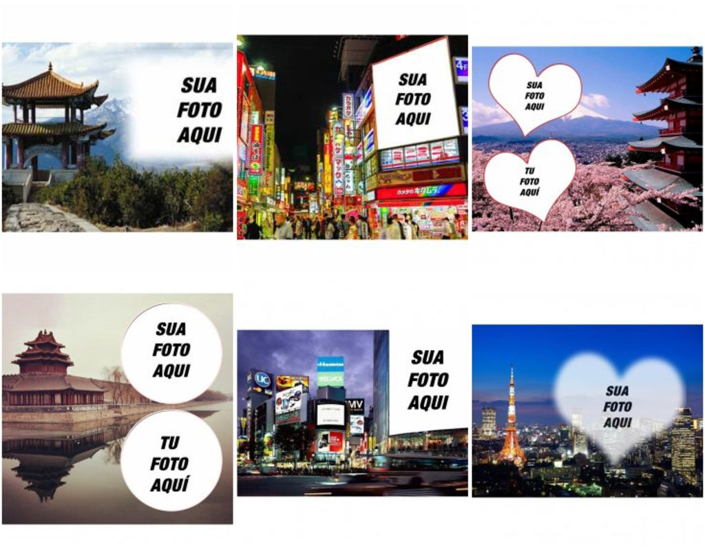 Cartões postais da Ásia para decorar suas fotos