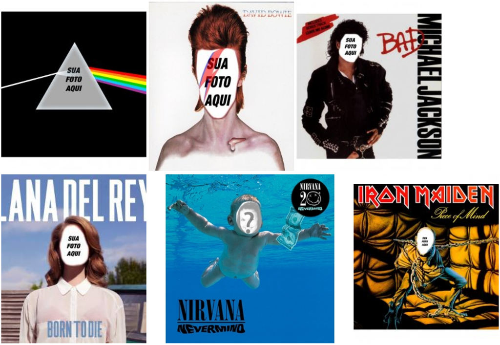 Fotomontagens de capas de CDs famosos