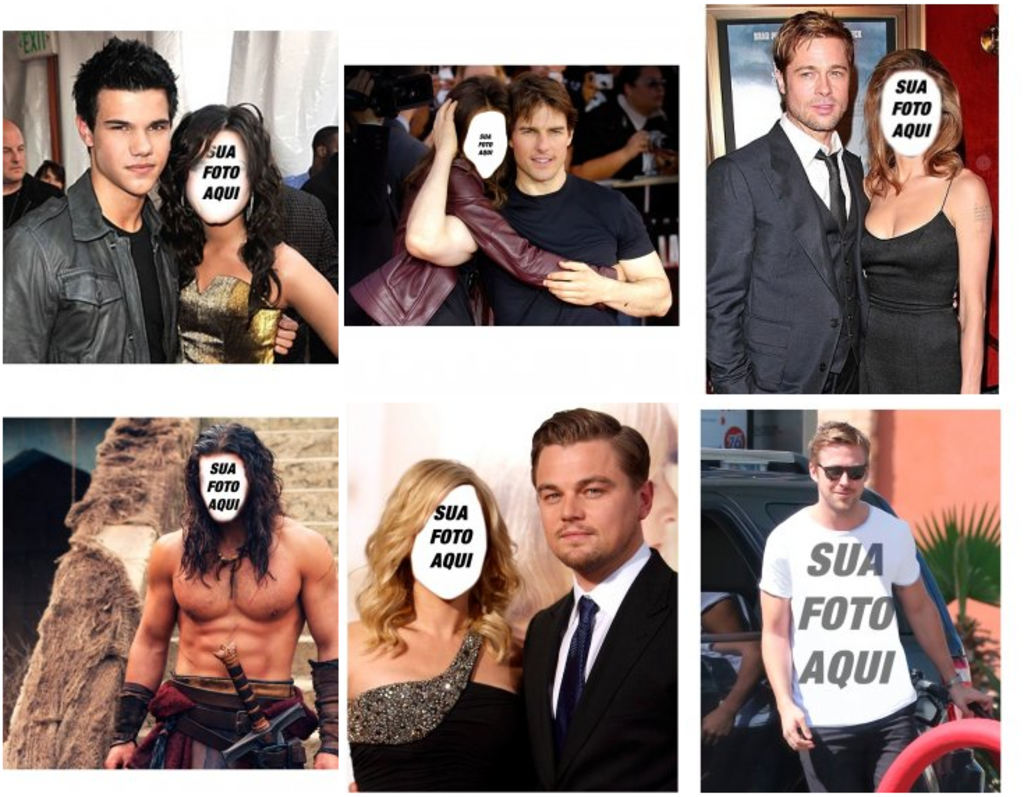 Fotomontagens com os atores mais famosos em Hollywood