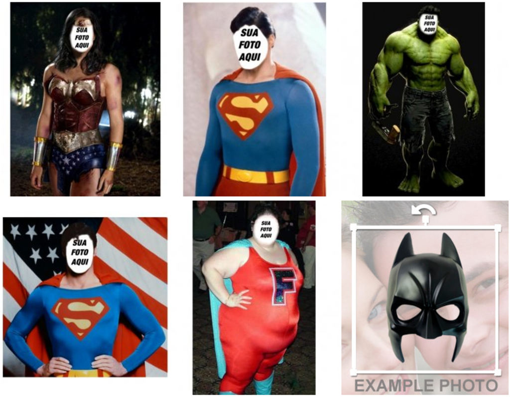 Fotomontagens de super-heróis