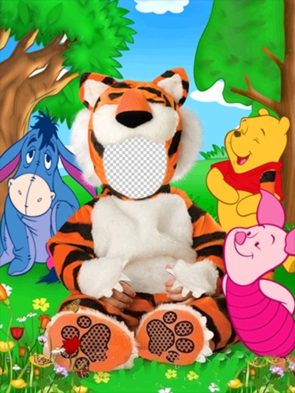 traje do tigre virtual para as crianças que podem ser editados com sua foto ..