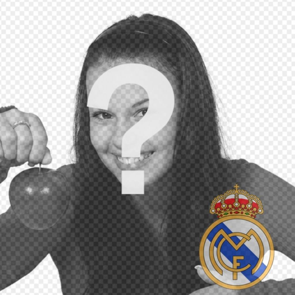 Colagem de colocar o escudo do Real Madrid em sua..