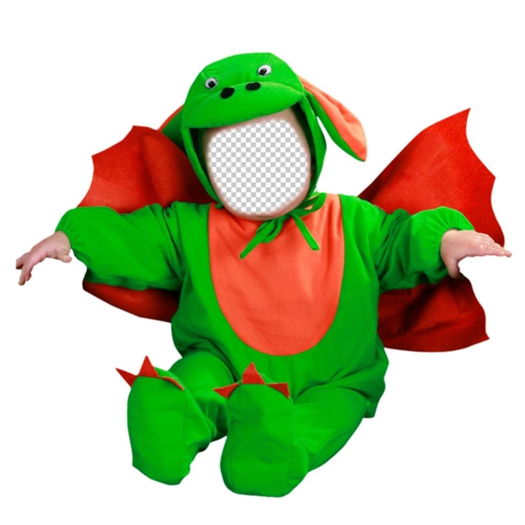 Fotomontagem para editar um traje do dragão verde com sua foto ..