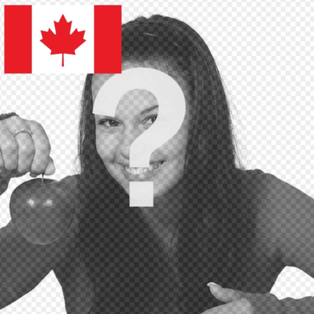 A bandeira de Canadá em sua foto de perfil com esta fotomontagem..