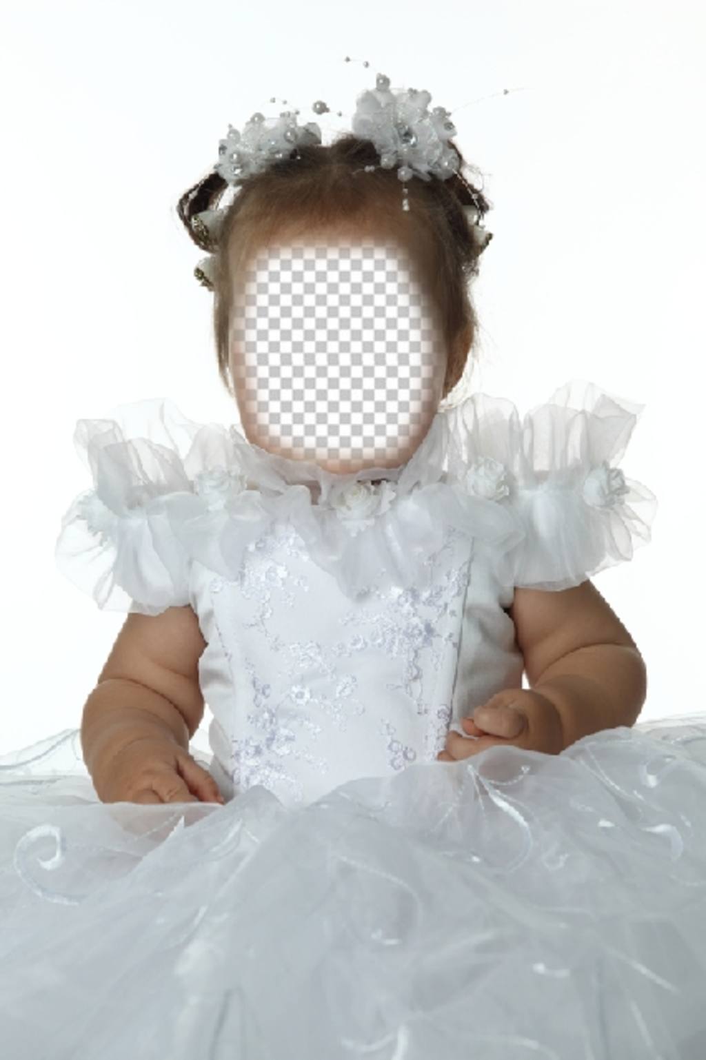 Fotomontagem de uma menina vestida como uma princesa para colocar seu rosto ..