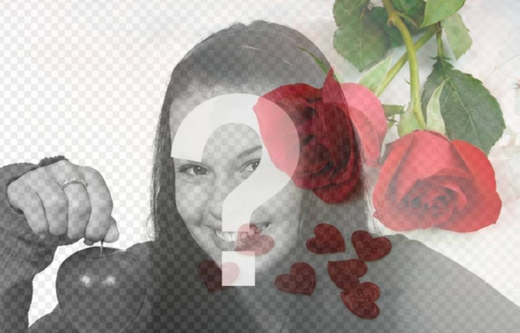 Fotomontagem de amor com rosas vermelhas e corações para sobrepor em suas fotos com os..