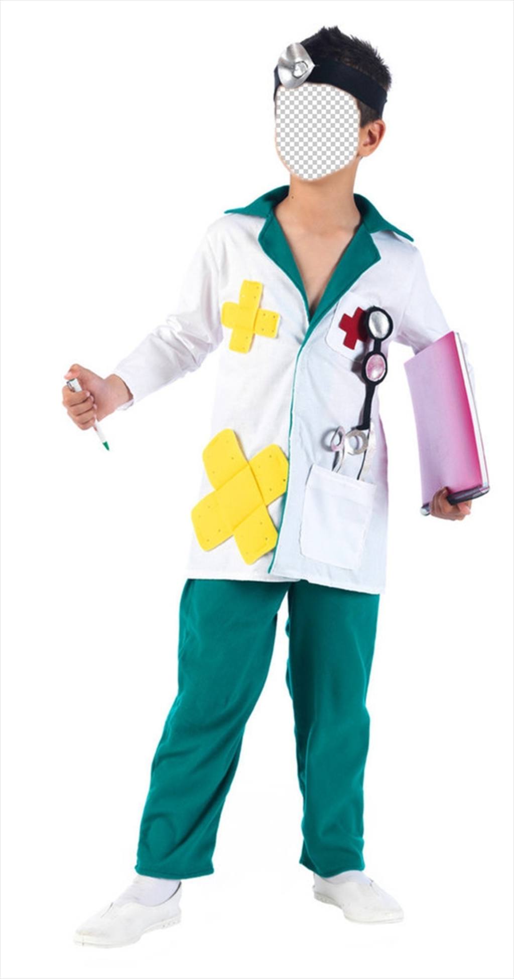 Crianças fotomontagem para vestir um traje cirurgiões linha ..
